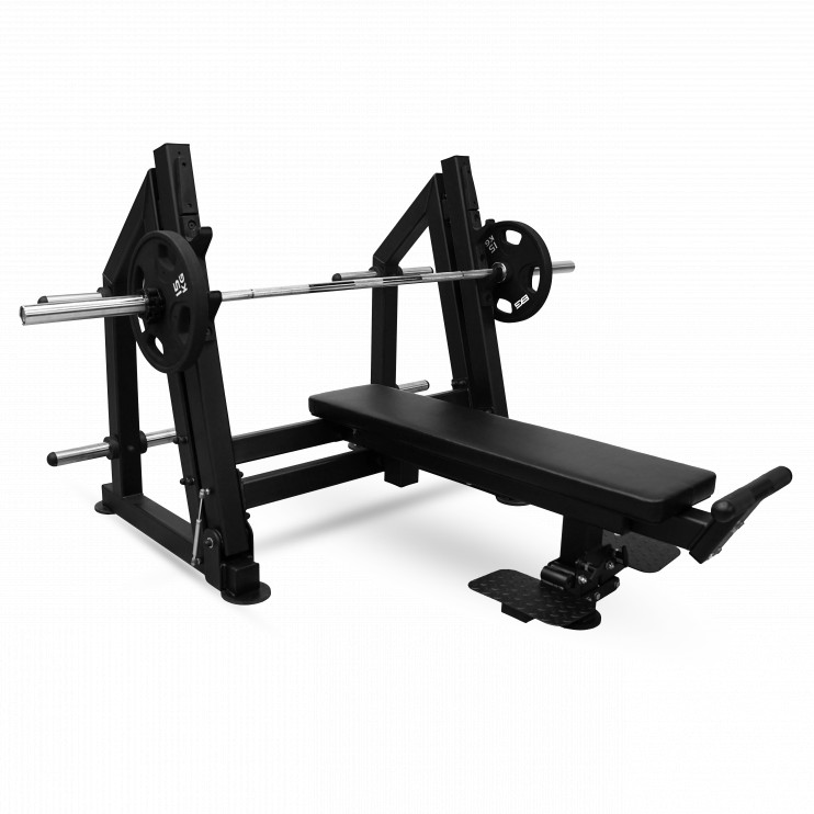 СКАМЬЯ ДЛЯ ЖИМА ЛЁЖА С ДОВОДЧИКОМ, УПОРОМ И ПОДСТАВКОЙ ДЛЯ НОГ BRONZE GYM PARTNER ML-901